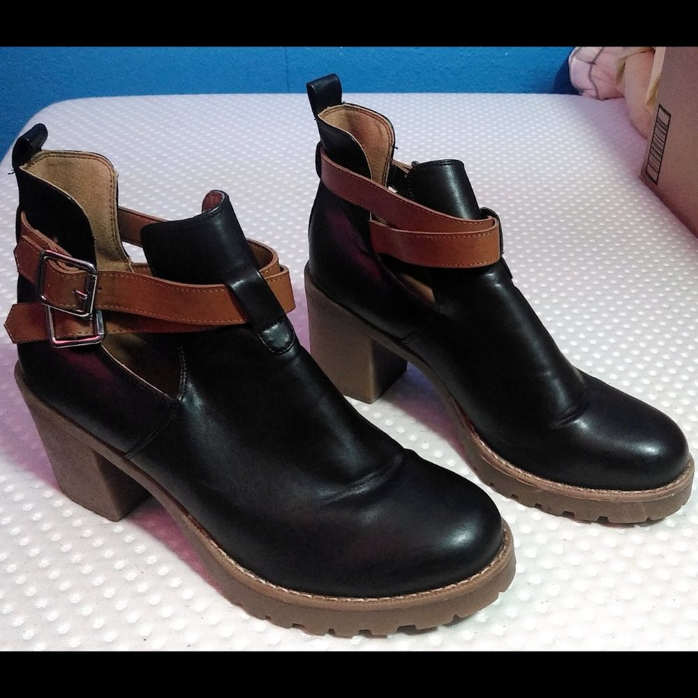 Eram leather cutout boots